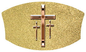 DNSWILL 517 BZ SH GD Bronze 3 Crosses Shimmer Gold Background